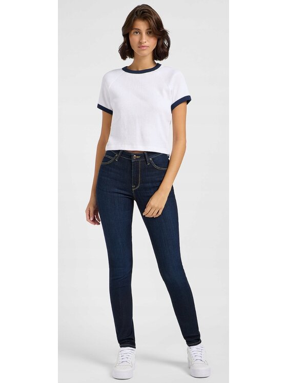 Lee Lee Jeansy Scarlett High Niebieski Skinny Fit
