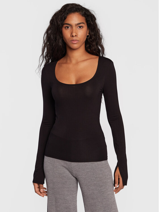 Gina Tricot Gina Tricot Palaidinė Agnes 16981 Juoda Slim Fit