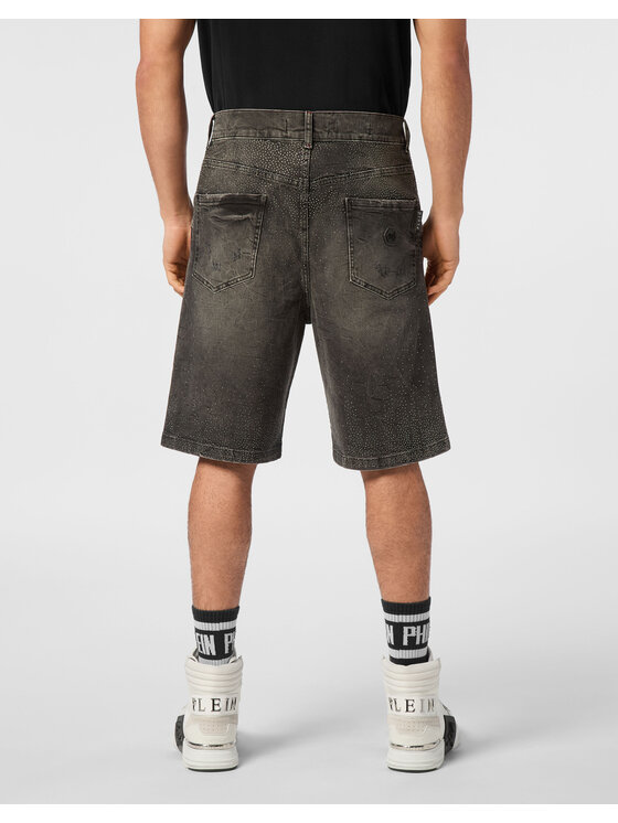 PHILIPP PLEIN PHILIPP PLEIN Džínové šortky 25431 Šedá Regular Fit