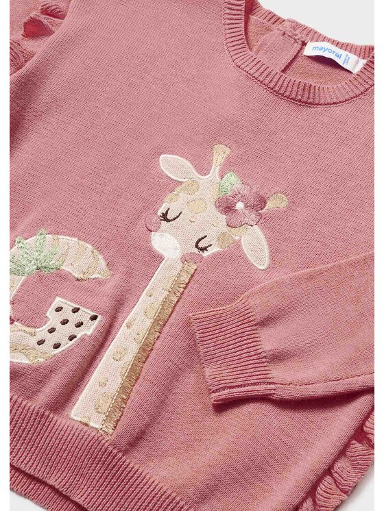 Mayoral Mayoral Pulover 1364 Roza Regular Fit