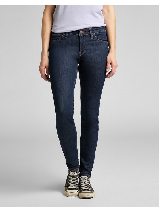Lee Lee Jeansy Scarlett Solid Blue Granatowy Skinny Fit