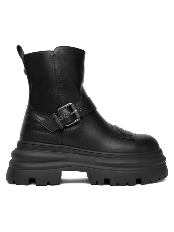 Buffalo Buffalo Botine Dione Biker Boot Mid 1270127 Negru