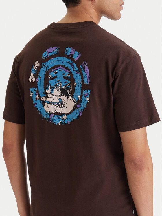 Element Element T-Shirt Bad Doggie ELYZT00560 Καφέ Relaxed Fit