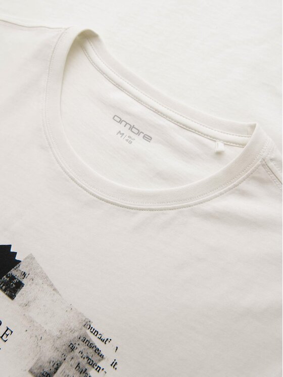 Ombre Ombre T-Shirt OM-TSPT-0261 Biały Regular Fit