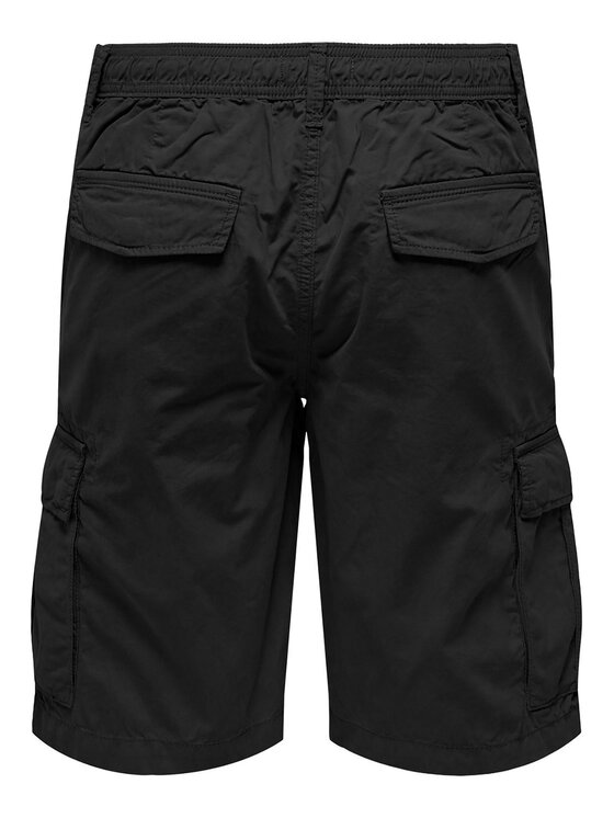 Only & Sons Only & Sons Bavlnené šortky Loc Cargo 22029214 Čierna Regular Fit