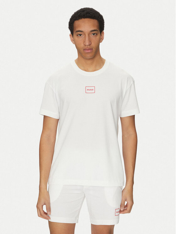 HUGO Tricou Laze 50525236 Alb Relaxed Fit