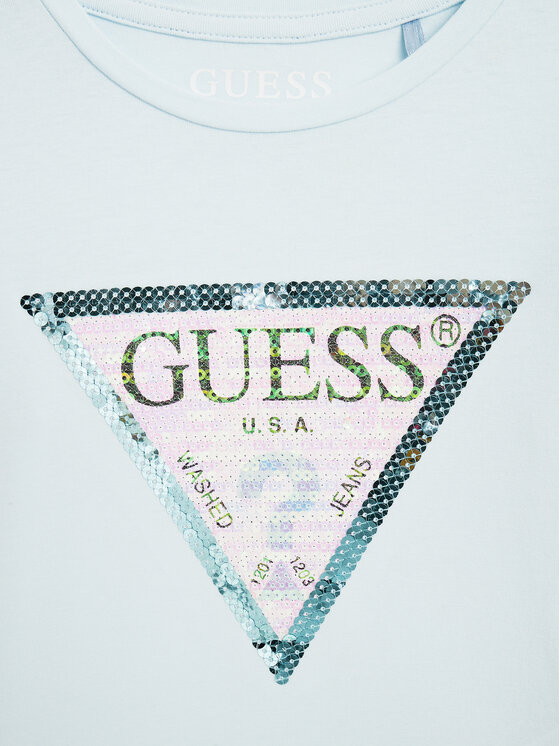 Guess Guess Μπλουζάκι K4RI30 K6YW1 Μπλε Regular Fit