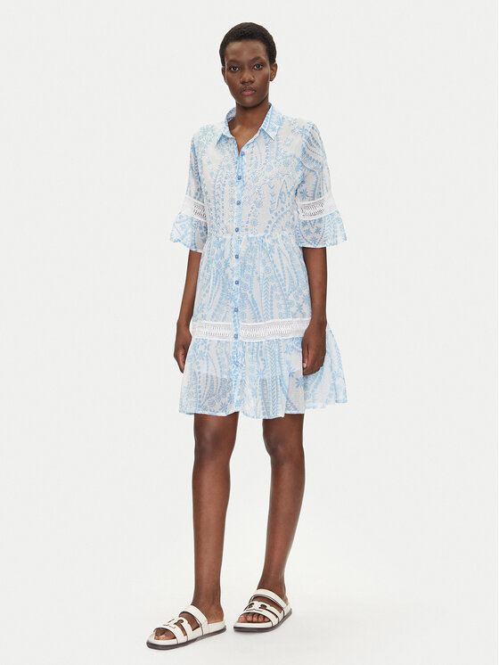 Iconique Iconique Φόρεμα πουκάμισο IC25-039 Μπλε Relaxed Fit