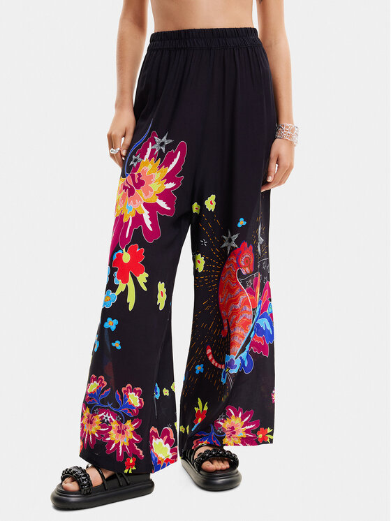Desigual Desigual Riidest püksid Junjly 24SWMW05 Must Loose Fit