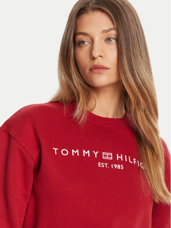 Tommy Hilfiger Tommy Hilfiger Pulóver WW0WW39791 Piros Relaxed Fit