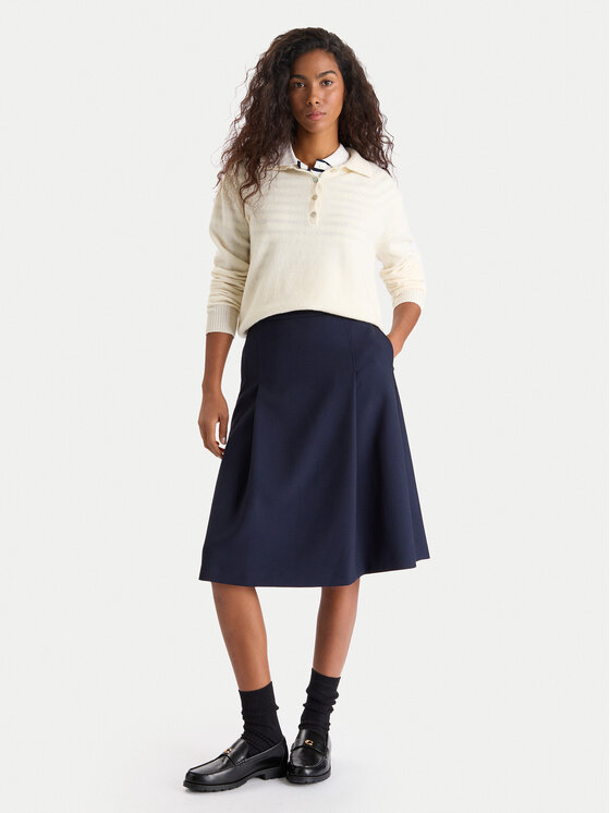 Tommy Hilfiger Tommy Hilfiger Fustă trapez WW0WW48263 Bleumarin Regular Fit