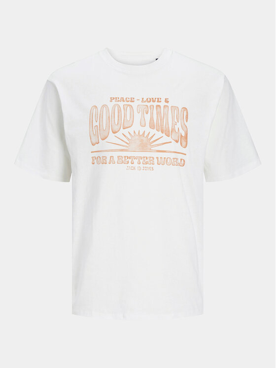 Jack & Jones Jack & Jones T-Shirt Jprbluhippy 12255860 Biały Regular Fit