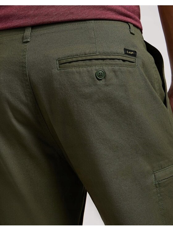 Lee Lee Szorty materiałowe XC Weltpocket Short Zielony Regular Fit