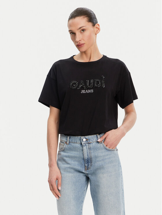 Gaudi Gaudi T-särk 511BD64030 Must Regular Fit