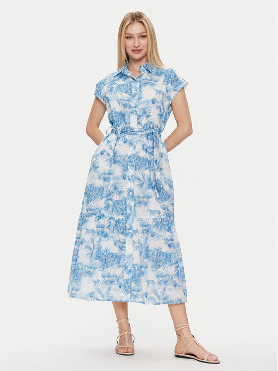 Iconique Iconique Rochie de vară Kate IC24-055 Albastru Regular Fit