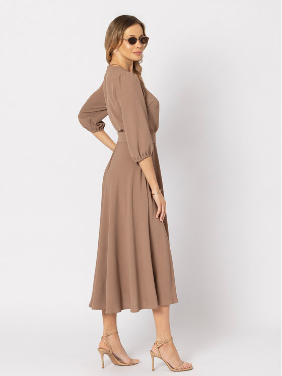 LIDIA KALITA LIDIA KALITA Sukienka koktajlowa Ophélie Brązowy Flare Fit