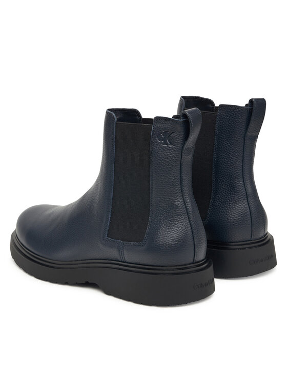 Calvin Klein Calvin Klein Sztyblety Combat Ess Chelsea Boot Lth YM0YM01374 Granatowy