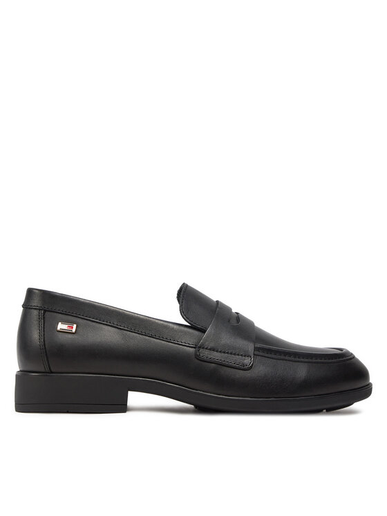 Lords Tommy Hilfiger Flag Leather Classic Loafer FW0FW08030 Negru