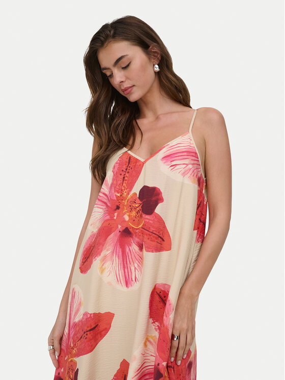 ONLY ONLY Poletna obleka Resi 15372628 Svetlo bež Regular Fit