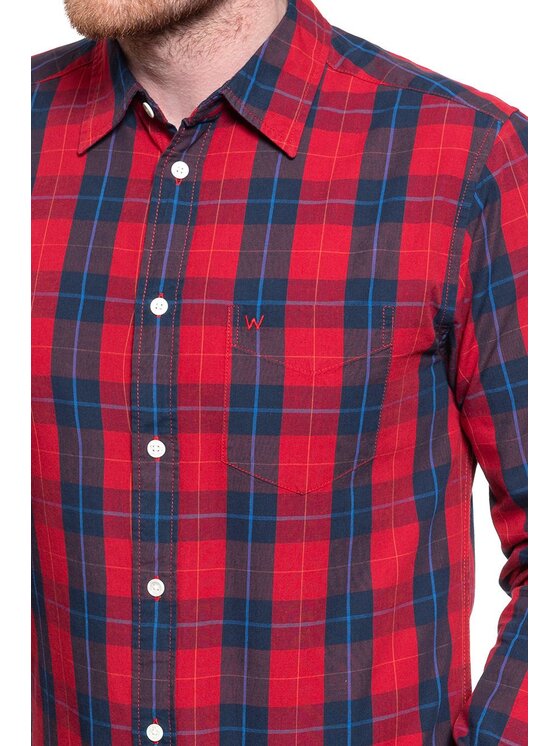Wrangler Wrangler Koszula LS 1PKT SHIRT Kolorowy Regular Fit