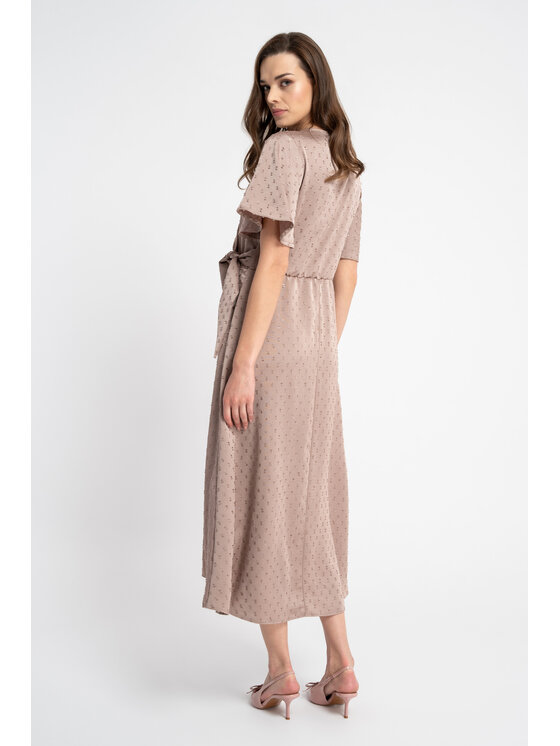 CLICK CLICK Letné šaty 60-6109 Béžová Comfortable Fit