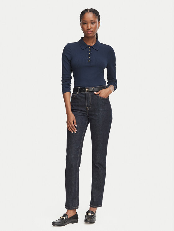 Tommy Hilfiger Tommy Hilfiger Polo särk WW0WW51731 Tumesinine Slim Fit
