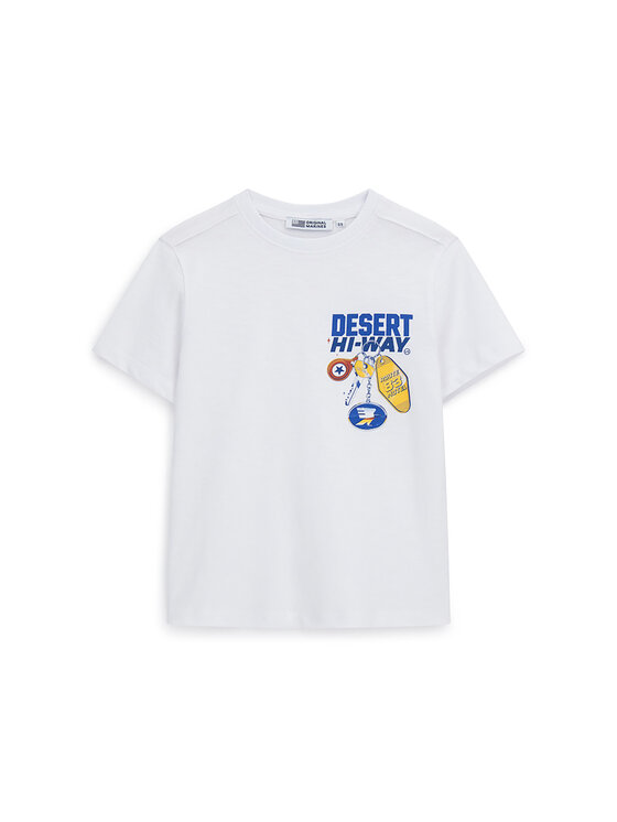 Original Marines T-Shirt DFP4205YM Biały Regular Fit