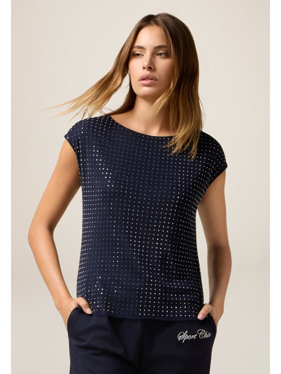 Oltre Oltre T-shirt G405J004199N034 Blu Slim Fit