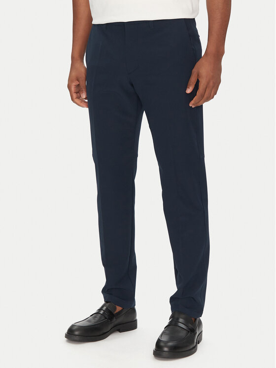 BOSS Bavlnené nohavice T_Commuter-Slim 50534303 Tmavomodrá Slim Fit
