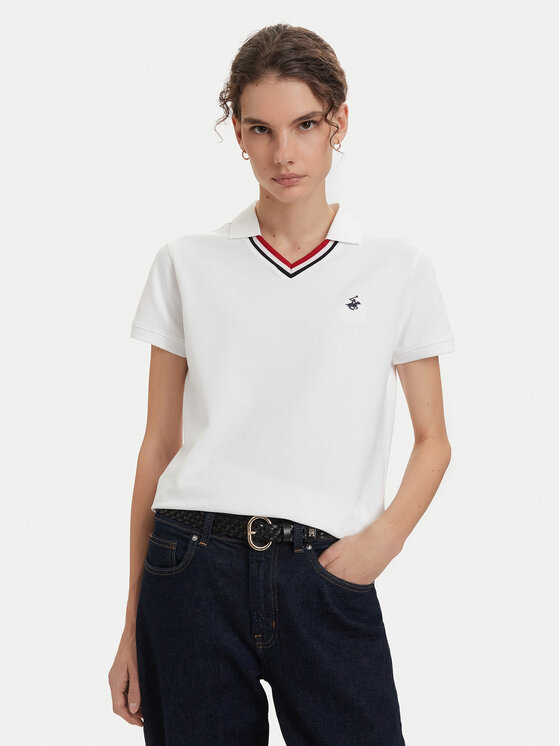 Beverly Hills Polo Club Beverly Hills Polo Club Polokošile P-SS26W-P2217 Bílá Regular Fit
