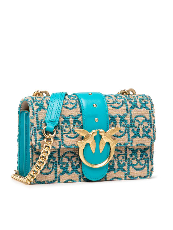 PINKO Pinko Kabelka Love Mini Icon Love Monogram Cl AI 21-22 PLTT 1P22CJ Y7G2 Modrá