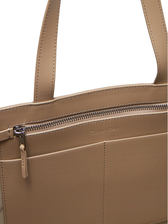 Calvin Klein Calvin Klein Torebka Ck Mixmedia Shopper_Mono K60K613166 Beżowy