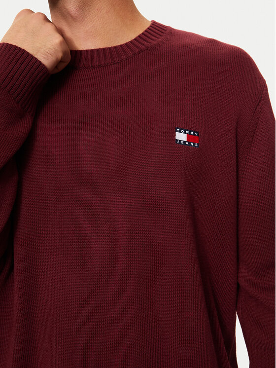 Tommy Jeans Tommy Jeans Sweter Badge DM0DM20706 Bordowy Regular Fit
