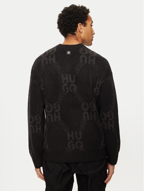 HUGO Hugo Sweter 50524564 Czarny Regular Fit
