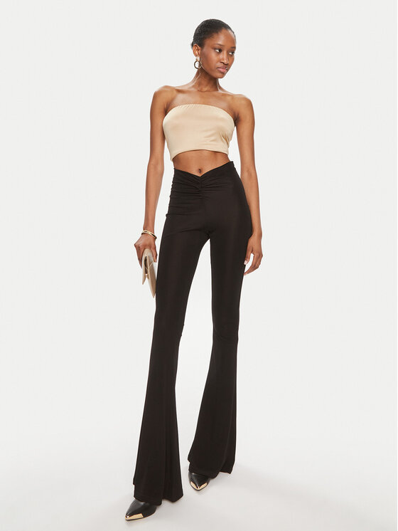 TWINSET TWINSET Kalhoty z materiálu 241TT209A Černá Slim Fit