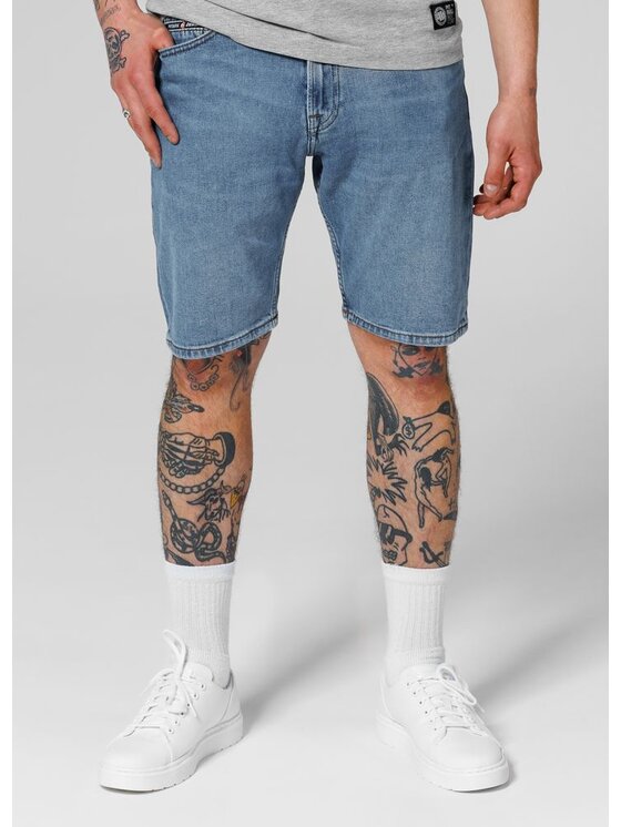 PITBULL PITBULL Szorty jeansowe Highlander Niebieski Regular Fit