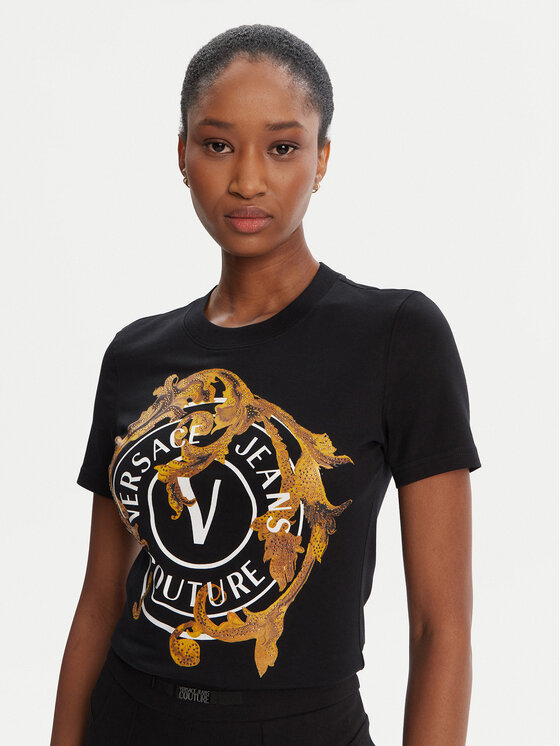 Versace Jeans Couture Versace Jeans Couture T-Shirt 79HAHE01 CJ02E Czarny Regular Fit