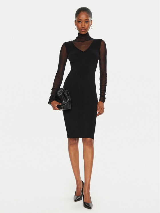Rinascimento Rinascimento Trikotažinė suknelė CFM0011619003 Juoda Slim Fit
