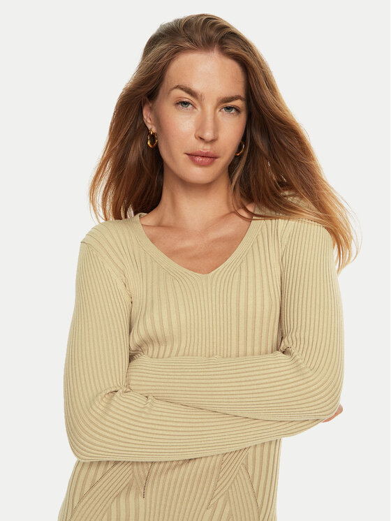 Guess Guess Kootud kleit Isabella W4BK07 Z3HP2 Beež Slim Fit