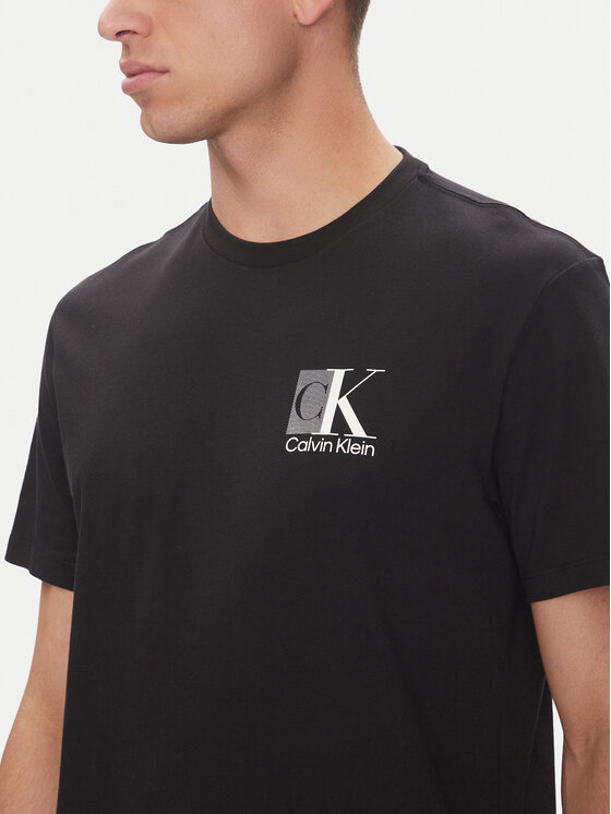 Calvin Klein Calvin Klein Tričko Abstract Graphic LV04RC853G Čierna Regular Fit