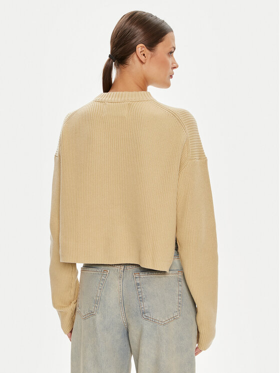 Calvin Klein Jeans Calvin Klein Jeans Kampsun Logo Intarsia J20J223615 Beež Relaxed Fit