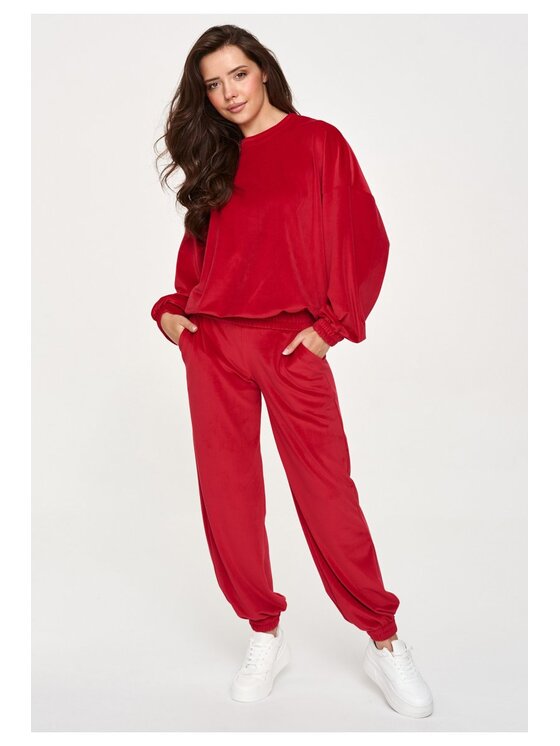 Makadamia Makadamia Dres M954 Czerwony Regular Fit