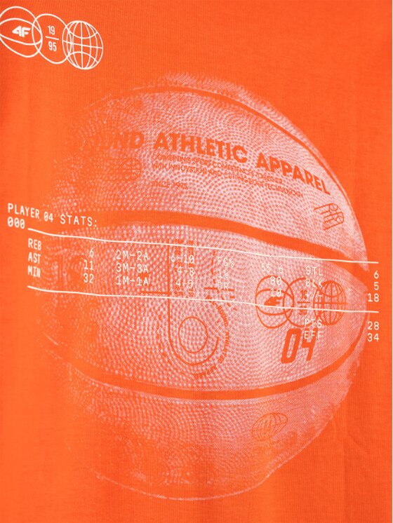 4F 4F Tričko 4FRSS25TTSHM2652-70S Oranžová Oversize