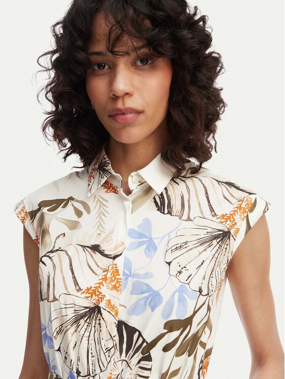 Marella Marella Krekla kleita Padana 2613221202 Balts Regular Fit