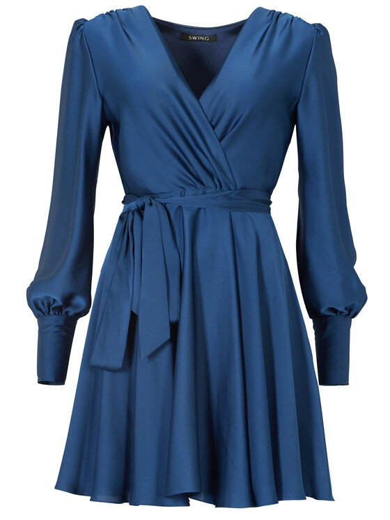 Swing Swing Kokteilinė suknelė 5AE05300 Tamsiai mėlyna Regular Fit