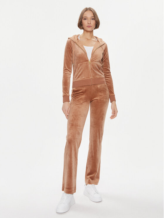 Juicy Couture Juicy Couture Spodnji del trenirke Del Ray JCAP180G Rjava Regular Fit