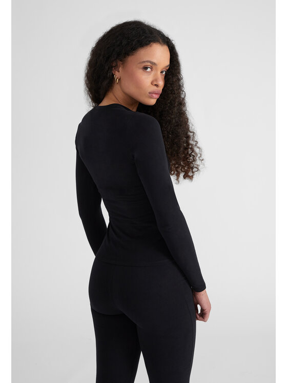 Style Republic Style Republic T-Shirt Long Sleeve T-Shirt Czarny Curvy Fit