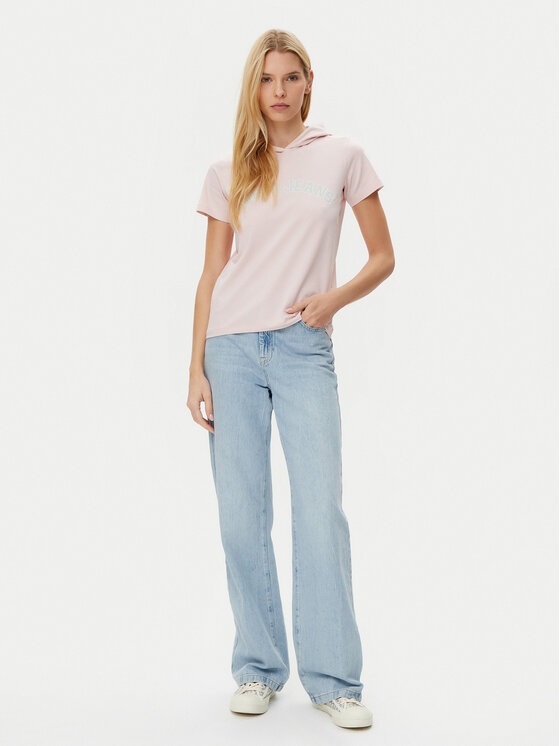 Guess Guess T-Shirt W5GP28 J1314 Beżowy Regular Fit