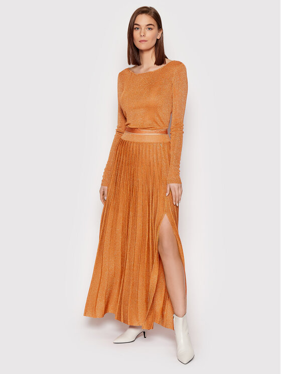 Patrizia Pepe Patrizia Pepe Rakott szoknya 8G0258/K016-J2U6 Narancssárga Regular Fit