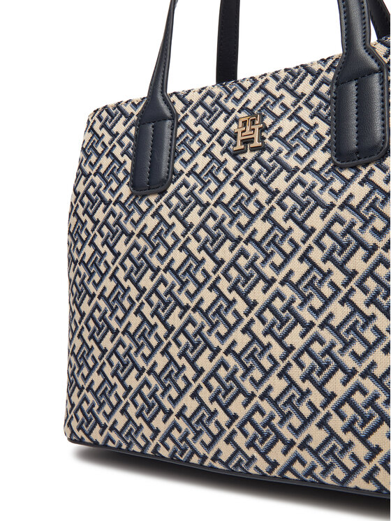 Tommy Hilfiger Tommy Hilfiger Táska Th Jacquard Satchel AW0AW17444 Sötétkék